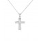 Satin-finished cross in 14K white gold