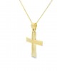 Βαπτιστικός σταυρός από χρυσό Κ14 και αλυσίδα