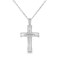 Women's cross with CZ in 14K white gold