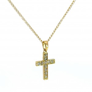 Σταυρός με διαμάντια από χρυσό Κ18