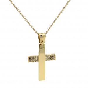 Cubic zirconia cross in 14k gold Cubic zirconia cross in 14k gold