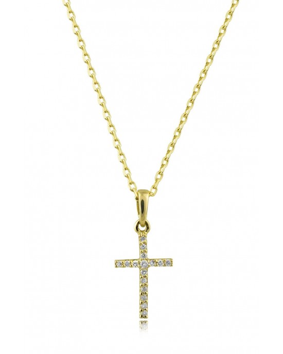 Cross with diamonds in 18k gold
