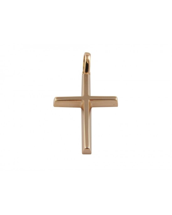 Βαπτιστικός σταυρός από ροζ χρυσό Κ14