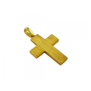 Βαπτιστικός σταυρός διπλής όψης από χρυσό Κ18