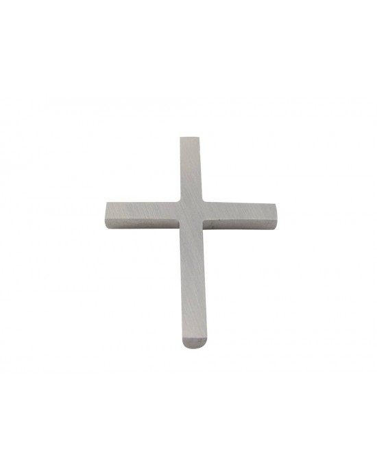 Ματ σταυρός από λευκόχρυσο Κ18