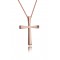 Σταυρός με διαμάντι από ροζ χρυσό Κ14
