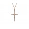 Σταυρός με διαμάντια από ροζ χρυσό Κ18