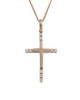 Cross with Cubic Zirconia in 14k rose gold