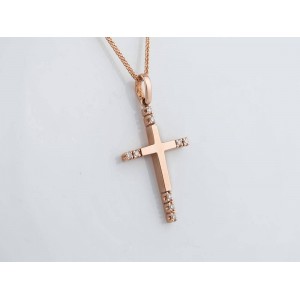 CZ Cross in 14k rose gold CZ Cross in 14k rose gold