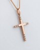 Cross with Cubic Zirconia in 14k rose gold