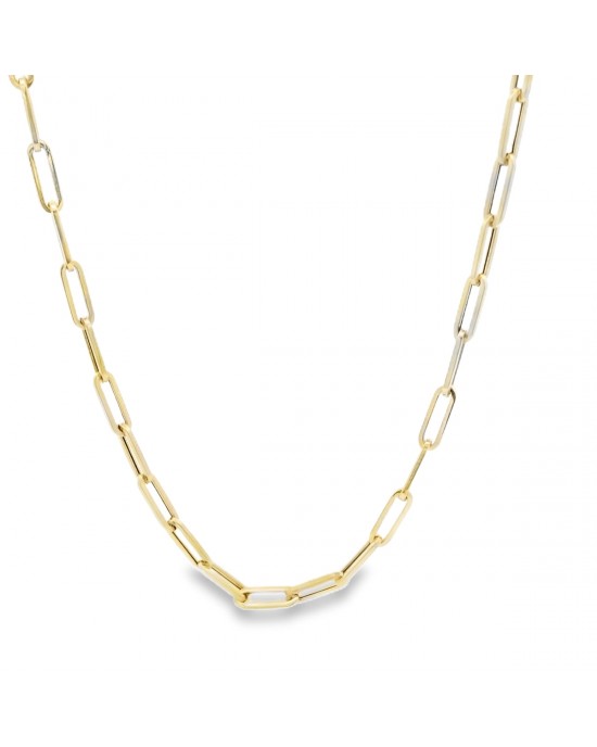 Paper clip chain in 14k gold