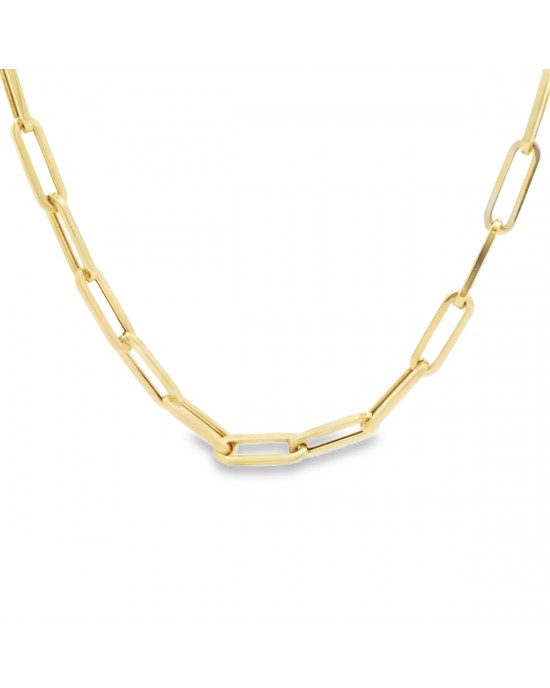 Paper clip chain in 14k gold