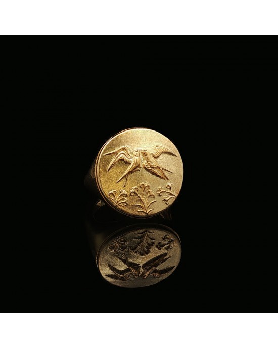 Δαχτυλίδι γούρι 2026 Αναγέννησις από επιχρυσωμένο ασήμι 925