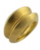 Hammered ring with sharp edges in 18k gold