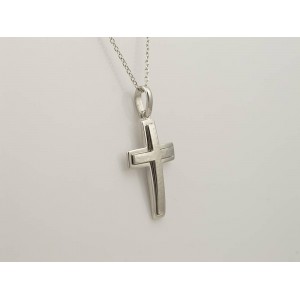  Βαπτιστικός σταυρός από λευκόχρυσο Κ18