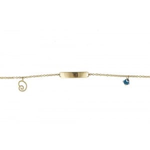 Snail bracelet with evil eye in 14k gold