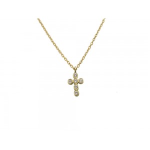 14K Gold "Cross" Necklace with Cubic Zirconia 
