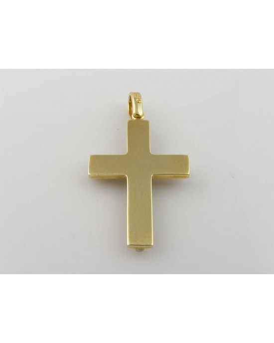 Tow-toned cross in 14k gold