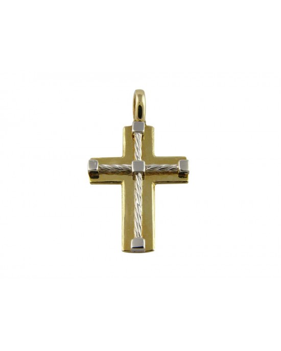 Two-toned cross in 14k gold