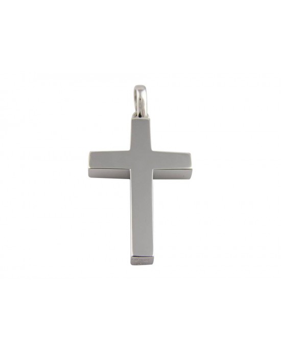 Βαπτιστικός σταυρός από λευκόχρυσο Κ18