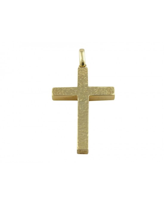 Σφυρήλατος σταυρός από χρυσό Κ14