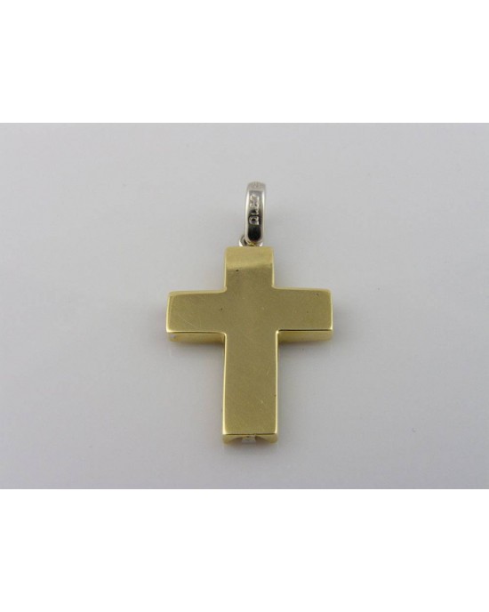 Two-toned cross in 14k gold