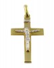 Δίχρωμος σταυρός από χρυσό Κ18