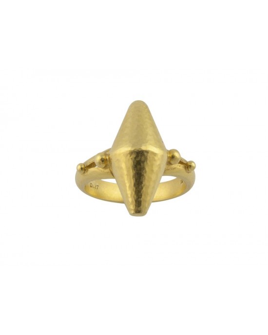 Archaic hammered ring in 18k gold