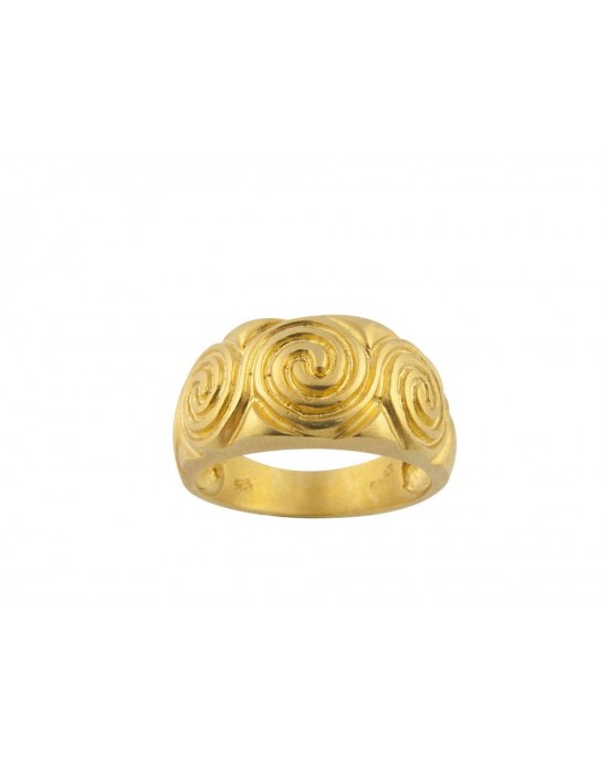 Δαχτυλίδι με τρείς σπείρες από χρυσό Κ18
