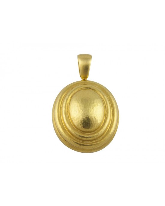 18K gold pendant hammered by hand