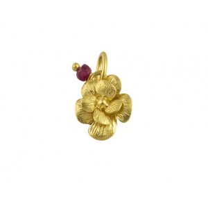 "Flower" pendant with ruby in 14k gold