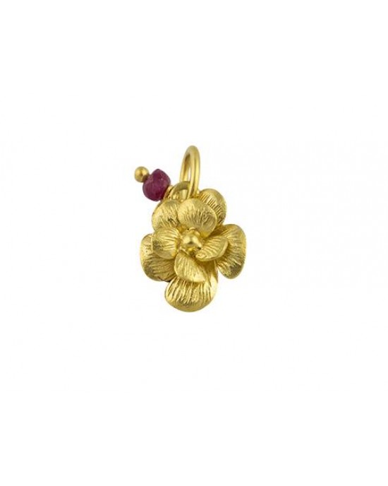 "Flower" pendant with ruby in 14k gold