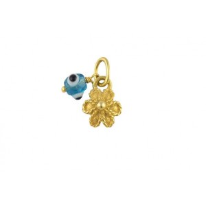 Pendant "Daisy" with evil eye in 14K gold 