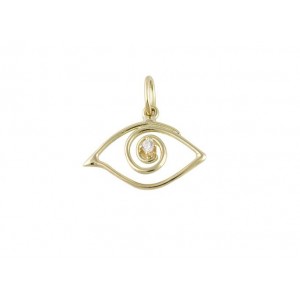 Pendant "Evil eye" with CZ in 14K gold 