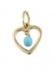Pendant "Heart" with Turquoise in 14K gold 