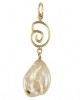 14K Gold Pendant "Spiral" with keshi pearl