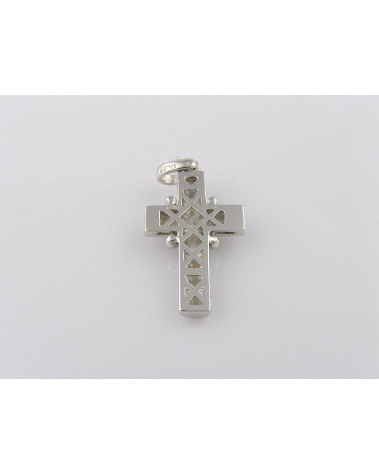 Βαπτιστικός σταυρός με διαμάντια από λευκόχρυσο Κ18