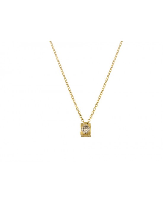 Satin finished diamond necklace in 18k gold