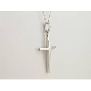 Cross in 14k white gold and chain Cross in 14k white gold and chain