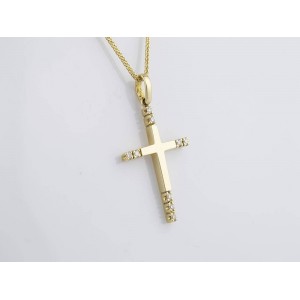 Cross with CZ in 14k gold and chain Cross with CZ in 14k gold and chain