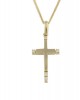Γυναικείος σταυρός με ζιρκόν από χρυσό Κ14 και αλυσίδα