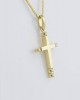 Γυναικείος σταυρός με ζιρκόν από χρυσό Κ14 και αλυσίδα