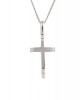 Cross with diamonds in 18k white gold