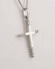 Baptism cross with cubic zirconia in 14k white gold