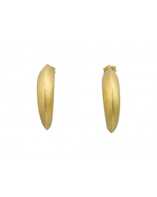 Σφυρήλατα σκουλαρίκια κρίκοι από χρυσό Κ18