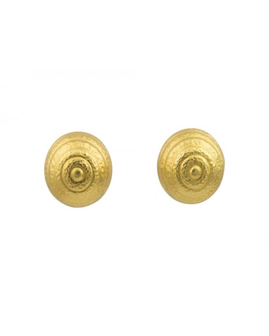 "Concentric cirlces" hammered earrings in 18k Gold