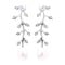 18K White Gold "Olive Tree Branches" Earrings with Diamonds & Pearls