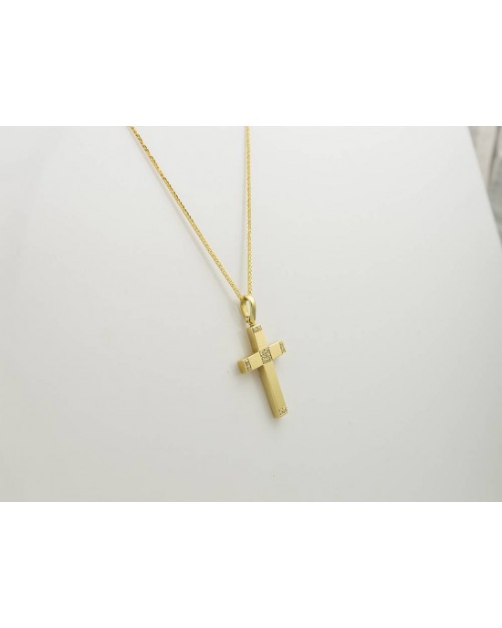 Cross with diamonds in 18k gold 