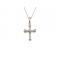 Σταυρός με διαμάντια από λευκόχρυσο Κ18 