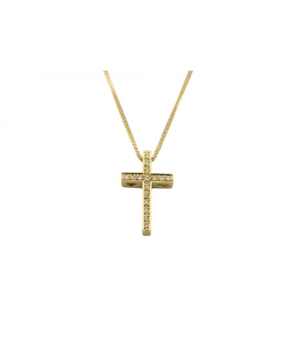 Cross with CZ in 14kk gold